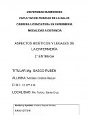 TP N° 2 Aspectos legales ASPECTOS BIOÉTICOS Y LEGALES DE LA ENFERMERÍA