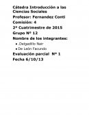 Sociología.Comisión: 4 2º Cuatrimestre de 2015 Grupo Nº 12
