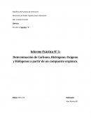 Determinación de Carbono, Hidrógeno, Oxígeno y Halógenos a partir de un compuesto orgánico.