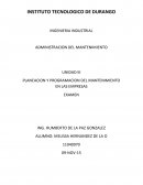 LA NUEVA PLANEACION Y PROGRAMACION DEL MANTENIMIENTO EN LAS EMPRESAS