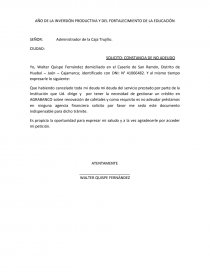 SOLICITUD DE CONSTANCIA DE NO ADEUDO - Apuntes - josaelq