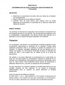 DETERMINACION DE ACIDO CITRICO EN JUGOS POR MEDIO DE TITULACION. Página 1