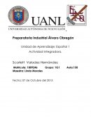 Unidad de Aprendizaje: Español 1 Actividad Integradora.
