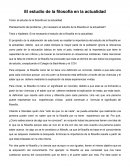 Tema: el estudio de la filosofía en la actualidad