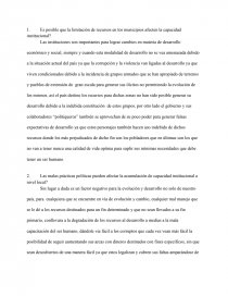¿Es posible que la limitación de recursos en los municipios afecten la capacidad institucional?. Página 1