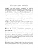 Definición del producto, clasificación.