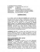 Acta de audiencia y sentencia: Caso de alimentos