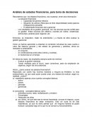 Análisis de estados financieros, para toma de decisiones