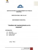 Análisis del mantenimiento en la empresa