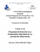 Propuesta De Solución A La Problemática Detectada En La Jornada De Observación