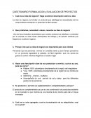 CUESTIONARIO FORMULACION y EVALUACION DE PROYECTOS