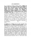 Acta administrativa: Incumplimiento de horario y falta de esmero