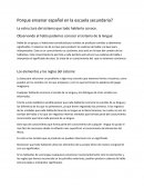 Porque ensenar español en la escuela secundaria?