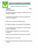 EXAMEN DE LA MATERIA DE TALLER DE ÉTICA