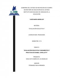 EVALUACIÓN EDUCATIVA FUNDAMENTOS Y PRACTICAS DE ISABEL CAPELLETTI. Página 1