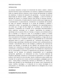 EDUCACION- PROCESOS EDUCATIVOS. Página 1