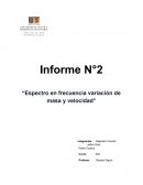 Espectro en frecuencia variación de masa y velocidad