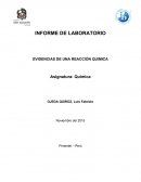 INFORME DE LABORATORIO - EVIDENCIAS DE UNA REACCIÒN QUIMICA