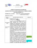 DIARIO DE PRÁCTICA DEL GRUPO ASIGNADO EN LA PRIMERA JORNADA DE CLASES TERCERO “A”