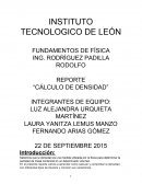 REPORTE DE CÁLCULO DE DENSIDAD
