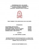 TEMA: POBREZA Y EXCLUSION SOCIAL EN EL SALVADOR