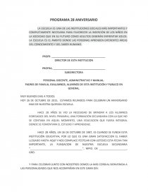 PROGRAMA 28 ANIVERSARIO ESCUELA SECUNDARIA. Página 1