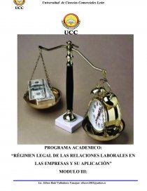 PROGRAMA ACADEMICO: “RÉGIMEN LEGAL DE LAS RELACIONES LABORALES EN LAS EMPRESAS Y SU APLICACIÓN”. Página 1