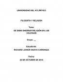 SE DEBE ENSEÑAR RELIGIÓN EN LOS COLEGIOS