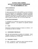 NOTAS A LOS ESTADOS FINANCIEROS .FUNCION SOCIAL