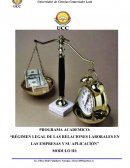 PROGRAMA ACADEMICO: “RÉGIMEN LEGAL DE LAS RELACIONES LABORALES EN LAS EMPRESAS Y SU APLICACIÓN”