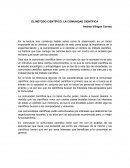 EL MÉTODO CIENTÍFICO: LA COMUNIDAD CIENTÍFICA