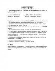 CASO PRÁCTICO IV Inventarios Perpetuos. Página 1