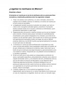 Pensamiento critico: ¿Legalizar la marihuana en México?