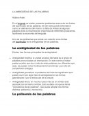 LA AMBIGÜEDAD DE LAS PALABRAS