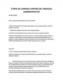 La Etapa de control dentro del proceso adninistrativo
