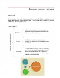 Eficiencia Eficacia Y Efectividad Cuadro Sinóptico Resúmenes Samantha7116