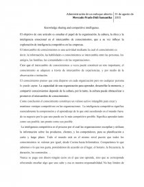 La organización, la cultura, la ética y la inteligencia emocional en el intercambio de conocimientos. Página 1