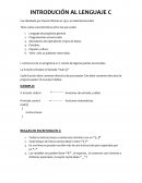 INTRODUCIÓN AL LENGUAJE C