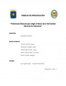 TRABAJO DE INVESTIGACIÓN “Preferencia Electoral para elegir al Rector de la Universidad Nacional de Cajamarca”