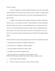 Cuento de El zorro y la cigueña. Página 1