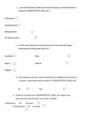 Encuesta: Servicios de carga y encomiendas de la empresa TRANSPORTES LINEA SA