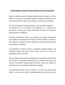 GUÓN SOBRE ARQUITECTURA RENACENTISTA EN ESPAÑA