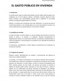 El Gasto Público en Vivienda