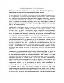 LAS PATOLOGIAS EN LAS CONSTRUCCIONES. Página 1