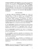 CONTRATO INDIVIDUAL DE TRABAJO QUE POR TIEMPO DETERMINADO CELEBRAN POR UNA PARTE,