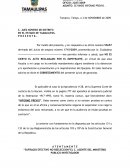 Contestacion de amparo previo y justificado