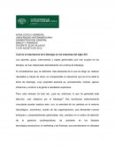 Cuál es la importancia del Liderazgo en las empresas del siglo XXI.