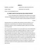 EL CAMBIO CLIMATICO UNA REALIDAD QUE SE DEBE AFRONTAR