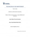 Política empresarial, ética y responsabilidad social corporativa.