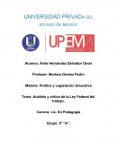 Tema: Análisis y crítica de la Ley Federal del trabajo.